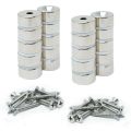 20mm dia x 10mm thick North & South Neodymium Countersunk Magnets & Screws Pack