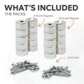 20mm dia x 10mm thick North & South Neodymium Countersunk Magnets & Screws Pack