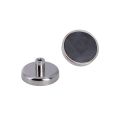 32mm dia x 7mm thick Ferrite Pot Magnet with M4 Internal Thread - 3.7kg Pull