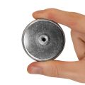 50mm dia x 10mm thick Ferrite Pot Magnet with M5 Internal Thread - 23kg Pull