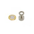 19mm dia x 8mm thick x M5 thread hole N42 Neodymium Pot Magnet - 15kg Pull - Licensed Material
