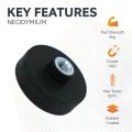 22mm dia x 6mm high Rubber Coated POS Magnet c/w M4 Boss Thread - 5kg Pull