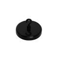 57mm dia Ferrite White or Black Painted Clamping Magnet with M4 Hook - 25kg Pull