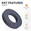 102mm O.D x 51mm I.D x 15mm thick Y30BH Ferrite Ring Magnet - 9kg Pull