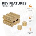 5mm dia x 4mm thick N35 Neodymium Magnet - 0.66kg Pull (Gold Plated)