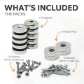 16mm dia Neodymium Pot Magnets, Steel Discs & Screws Pack