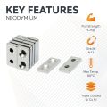 20 x 10 x 3mm thick x 3.5mm c/s N42 Neodymium Magnets - 4.2kg Pull