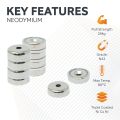 25mm dia x 8mm thick x 5mm c/sink N42 Neodymium Pot Magnet - 26kg Pull