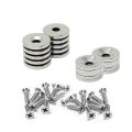 15mm dia Countersunk Magnets, Steel Discs & Screws Pack