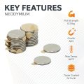 Adhesive 9.5mm dia x 0.75mm N35 Neodymium Magnet - 0.35kg Pull