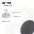 32mm dia Ferrite White Painted Clamping Magnet with M4 Hook - 7.3kg Pull