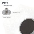 32mm dia x 18mm tall x M6 Thread Y30BH Ferrite Pot Magnet - 5.8kg Pull
