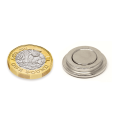22mm dia x 6mm thick N35 Neodymium Top Hat Pot Magnet - 5.4kg Pull