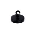 40mm dia Ferrite Black Painted Clamping Magnet with M4 Hook - 10.2kg Pull