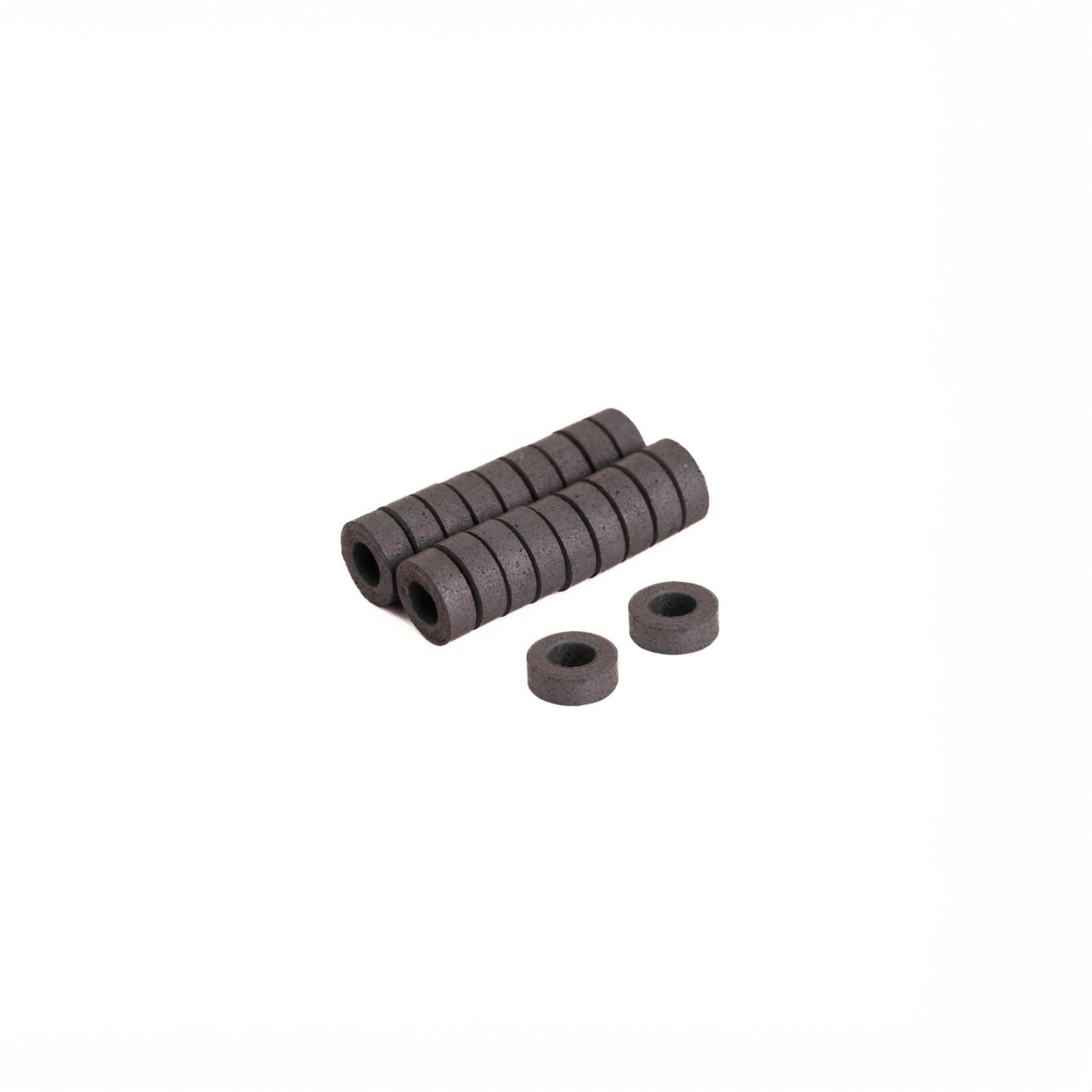 8mm O.D. x 4mm I.D. x 3mm thick Y10 Ferrite Magnets - 0.048kg Pull