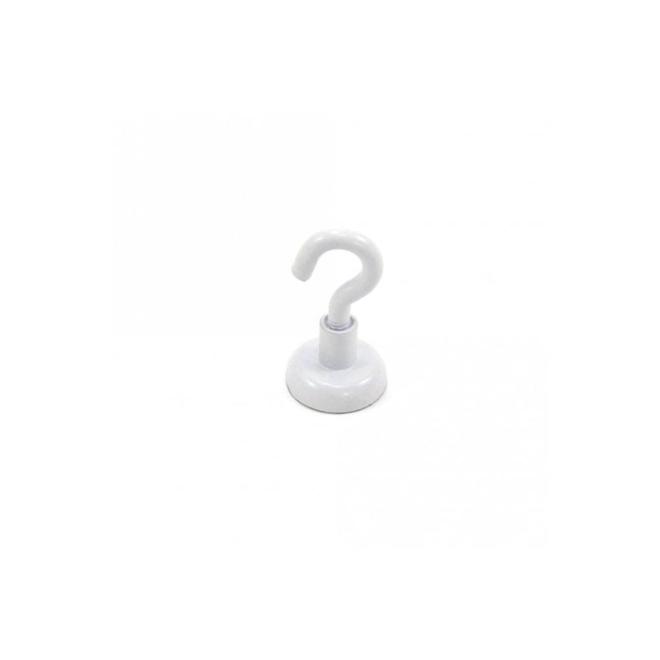 16mm Black or White Painted Neodymium Hook Magnet with M4 Hook - 9.7kg Pull - Licensed Material