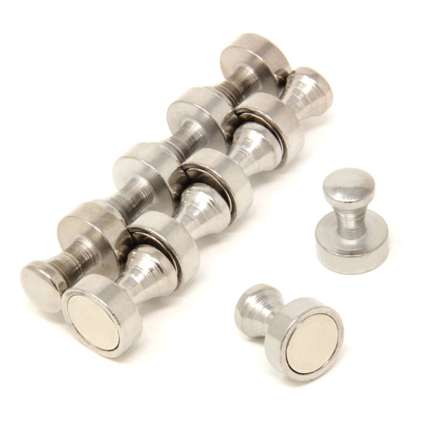 Chrome Skittle Pot Magnet (20mm dia x 25mm tall) (Unlabelled Pack of 10)