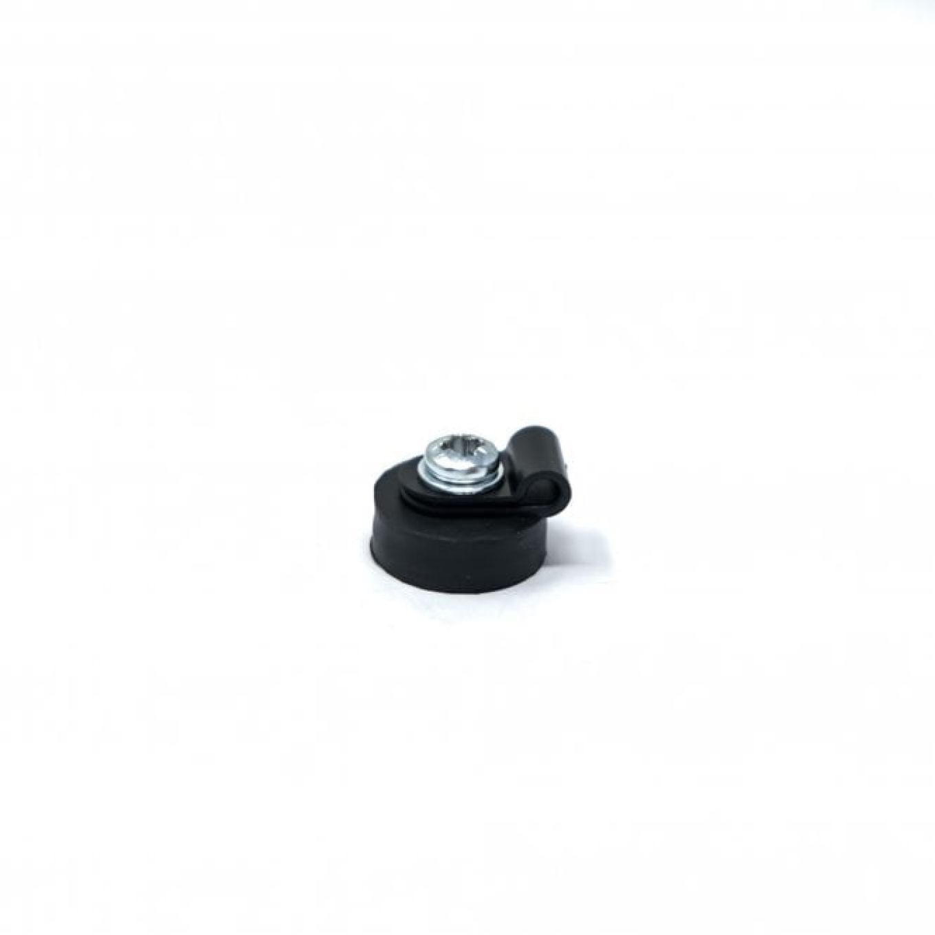 18mm dia x 6mm high Rubber Coated Cable Holding Magnet With 3.1mm Cable Clip - 1.6kg Pull