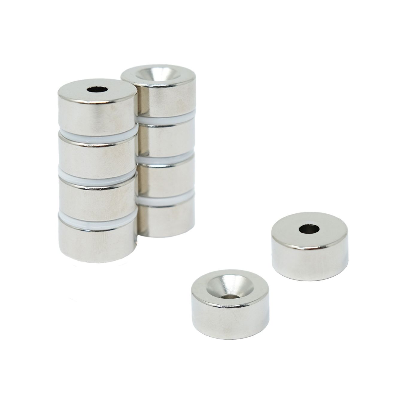20mm dia x 10mm thick x 5.2mm c/sink Neodymium Magnet - 11kg Pull
