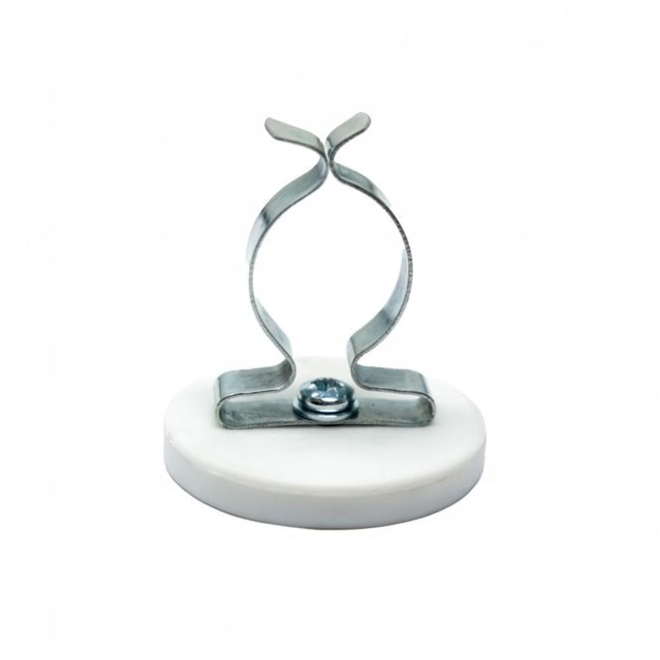 43mm dia x 6mm high Rubber Coated Cable Holding Magnet With 19mm Terry Spring Clip - 8kg Pull