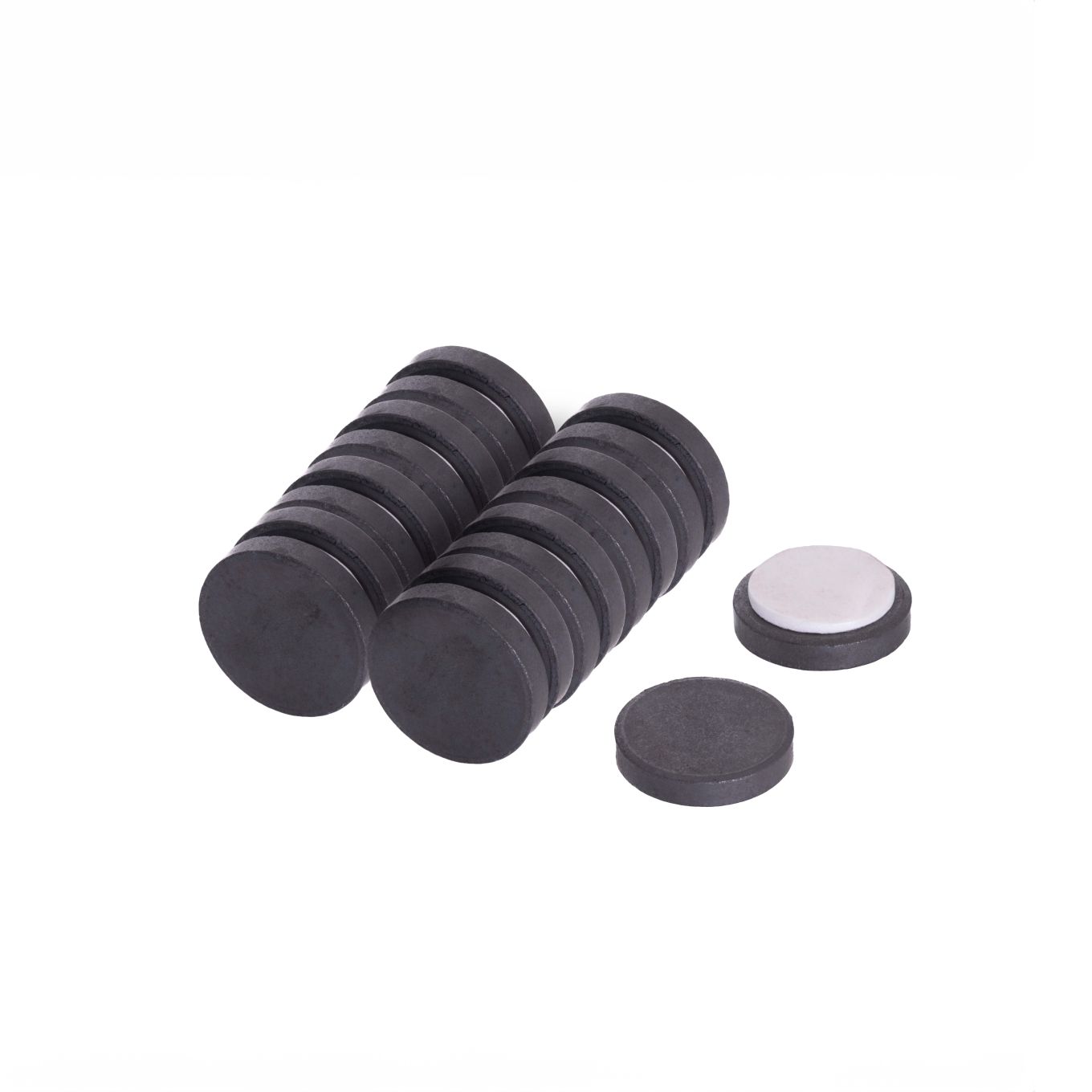 25mm dia x 5mm thick Y10 Ferrite Magnet with Adhesive Foam Pad - 0.6kg Pull