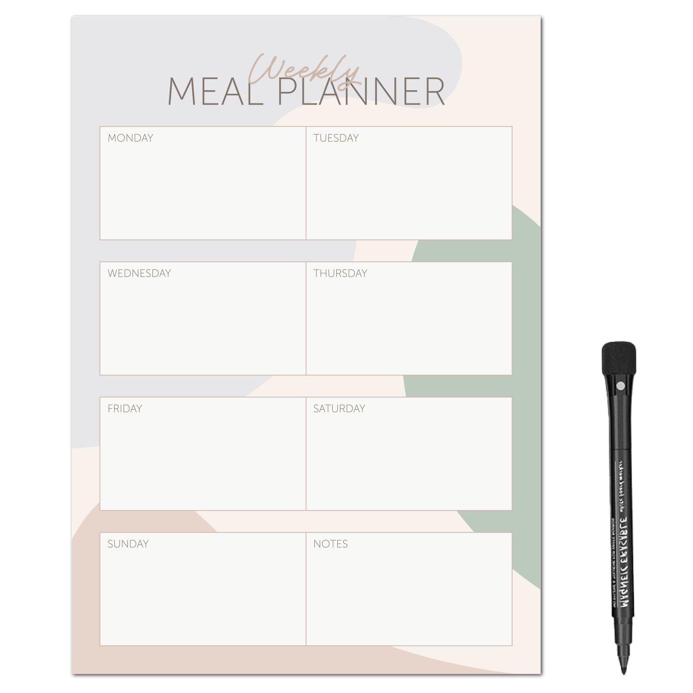 MagFlex® A4 Pastels Weekly Meal Planner Fridge Magnet - Flexible Magnetic Sheet