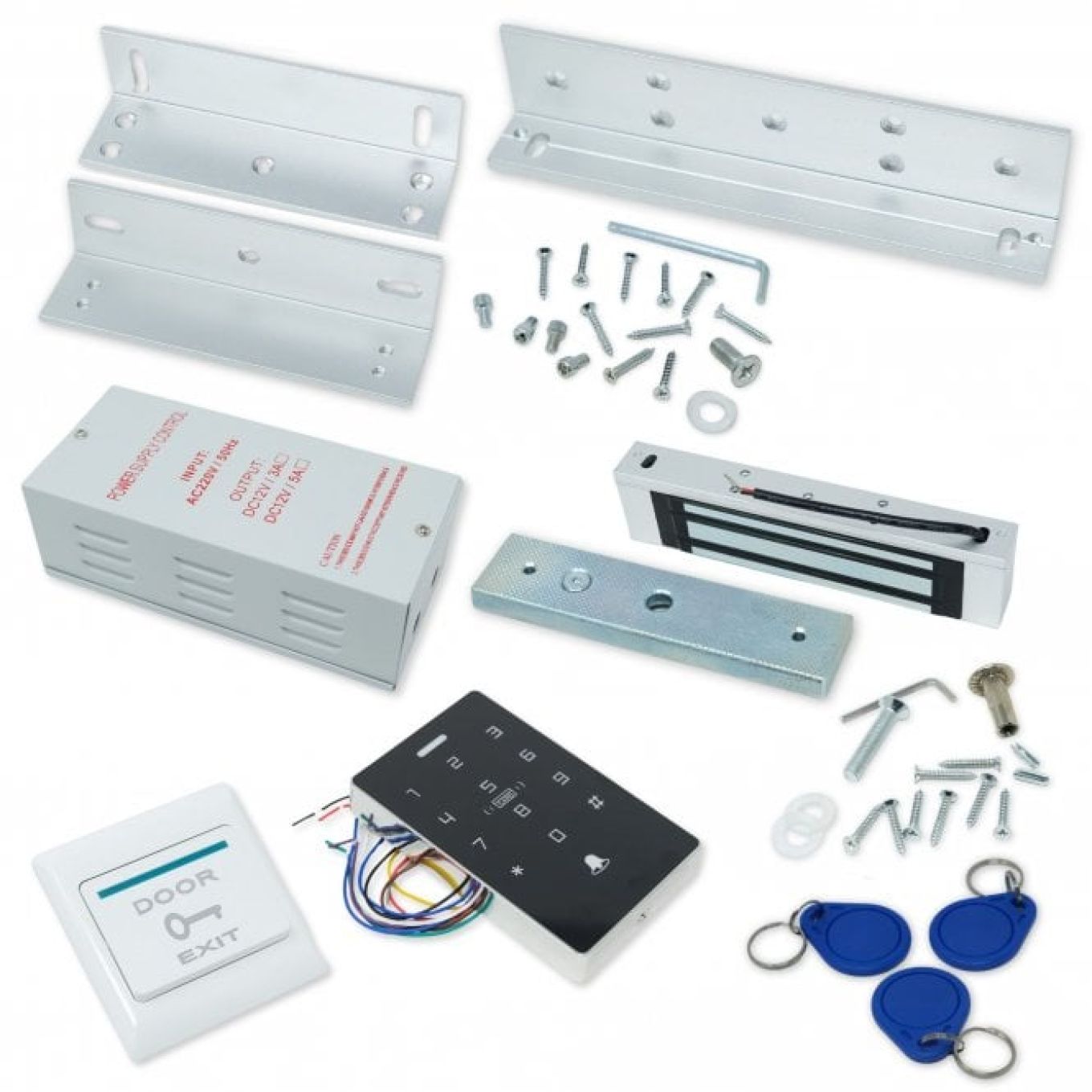 Full Access Control Door Entry Kit With 180kg Magnetic Door Lock & ZL Bracket