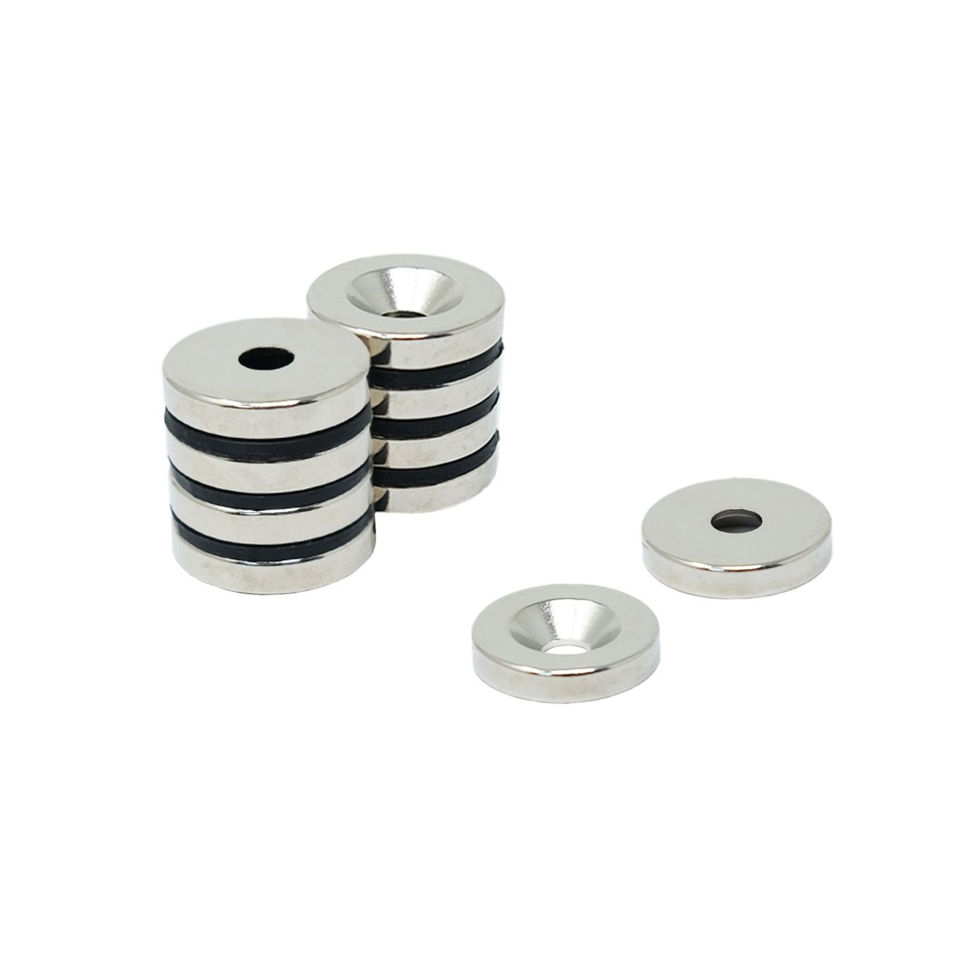 20mm dia x 4mm thick x 5.2mm c/sink Neodymium Magnet - 6.7kg Pull