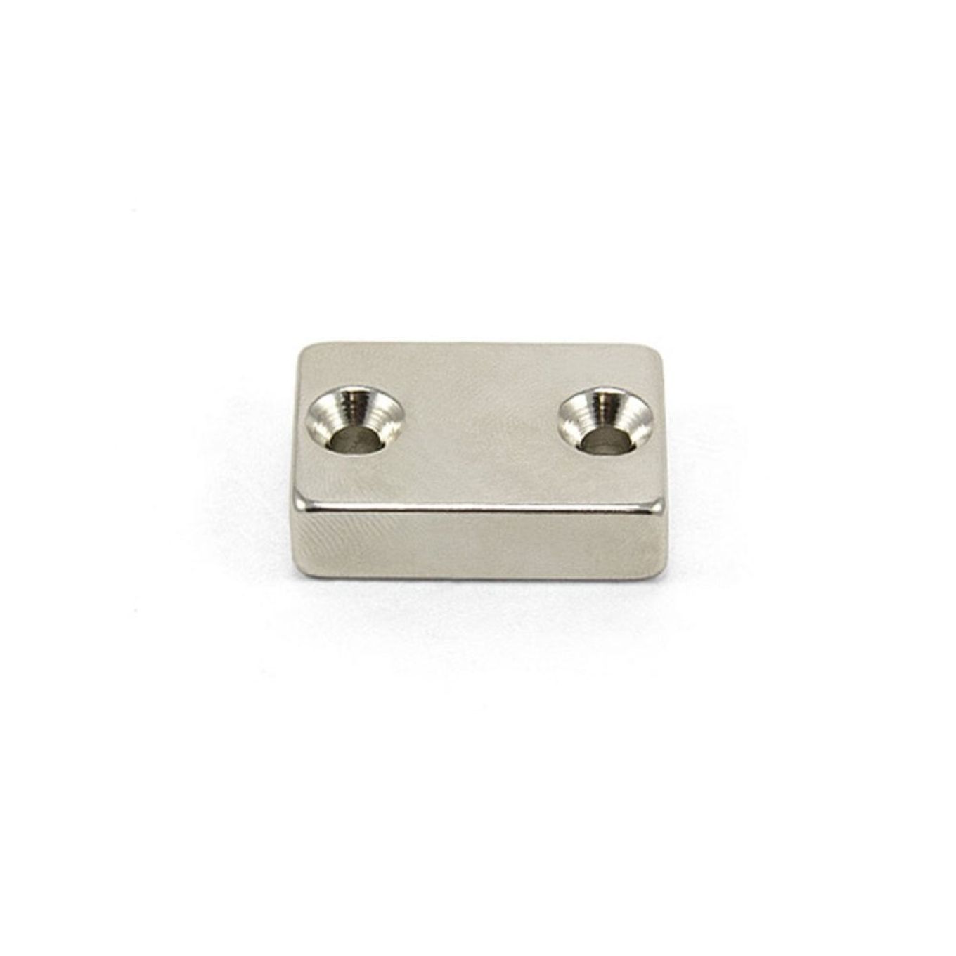 30 x 21 x 8mm with (2x) 4.2mm c/sunk holes N42 Neodymium Magnet - 17.1kg Pull