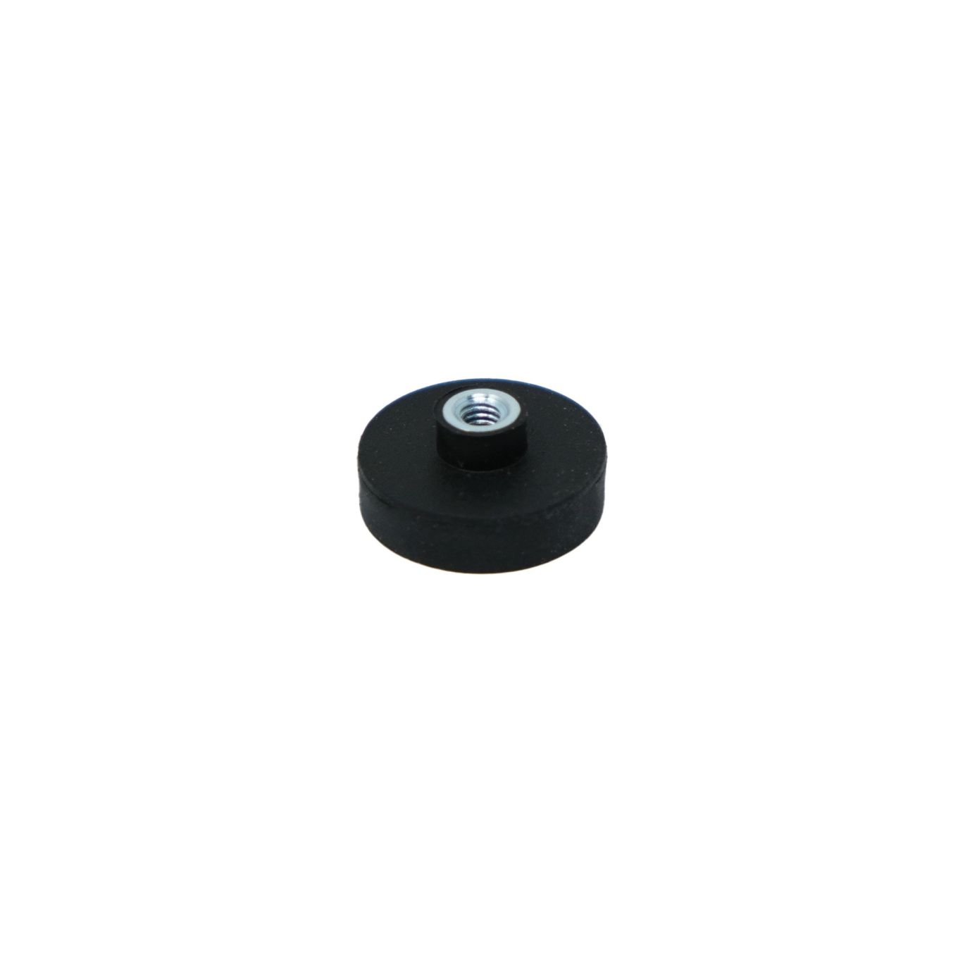 22mm dia x 6mm high Rubber Coated POS Magnet c/w M4 Boss Thread - 5kg Pull