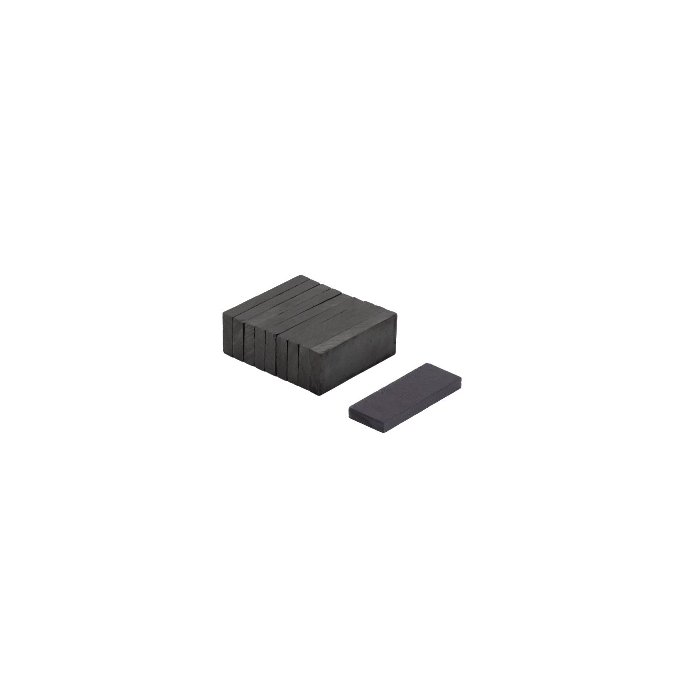 25 x 10 x 3mm thick Y30BH Ferrite Magnet - 0.4kg Pull
