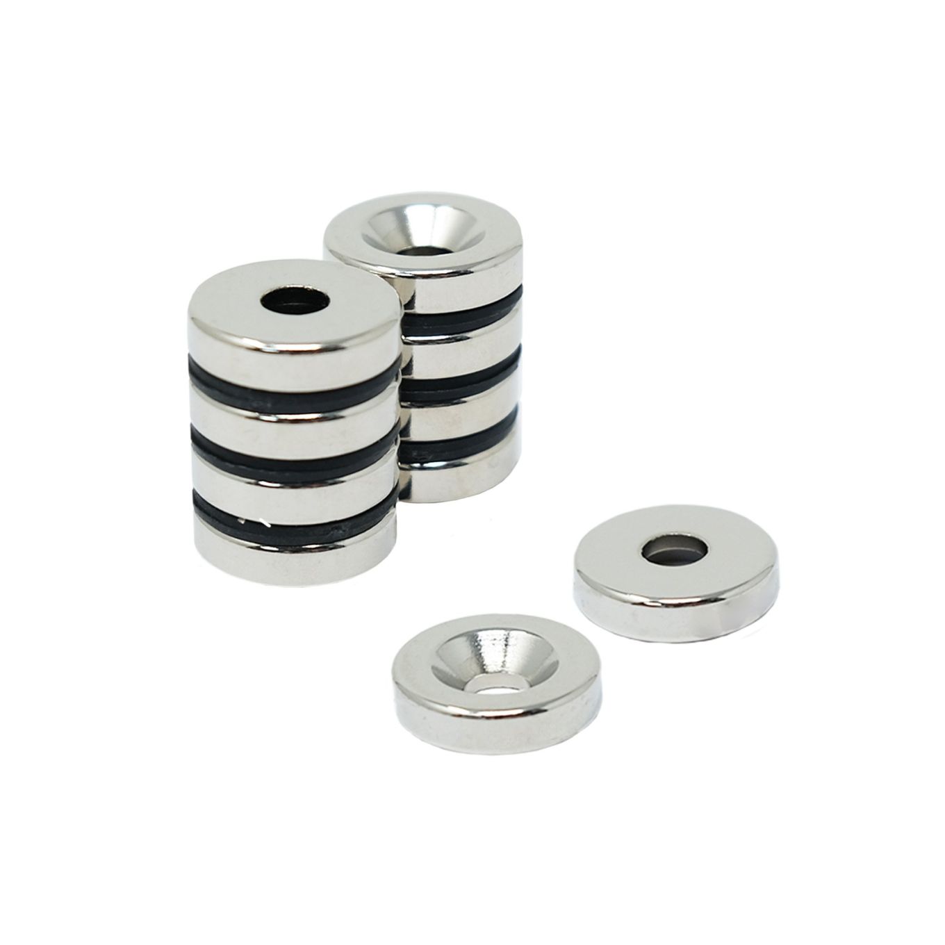 20mm dia x 5mm thick x 6mm c/s N35H Neodymium Magnet - 7.1kg Pull