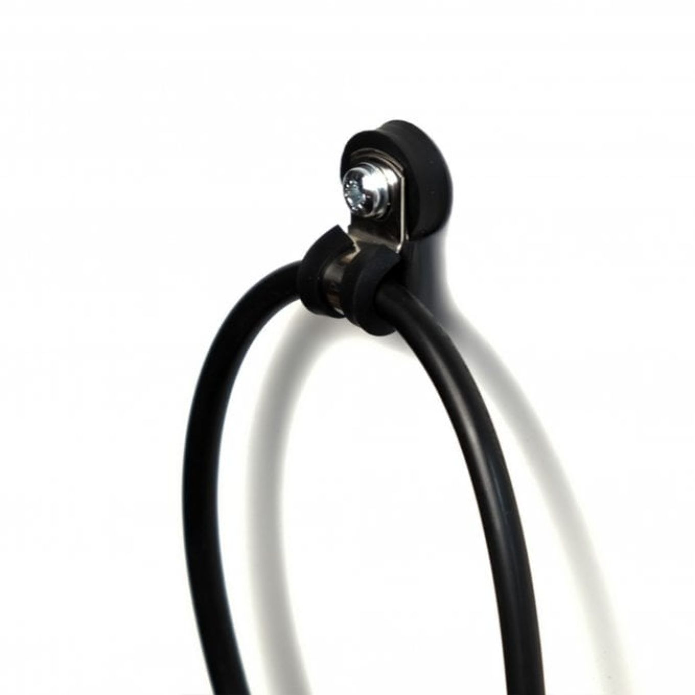 18mm dia x 6mm high Rubber Coated Cable Holding Magnet With 6mm Rubber Clamp - 1.6kg Pull