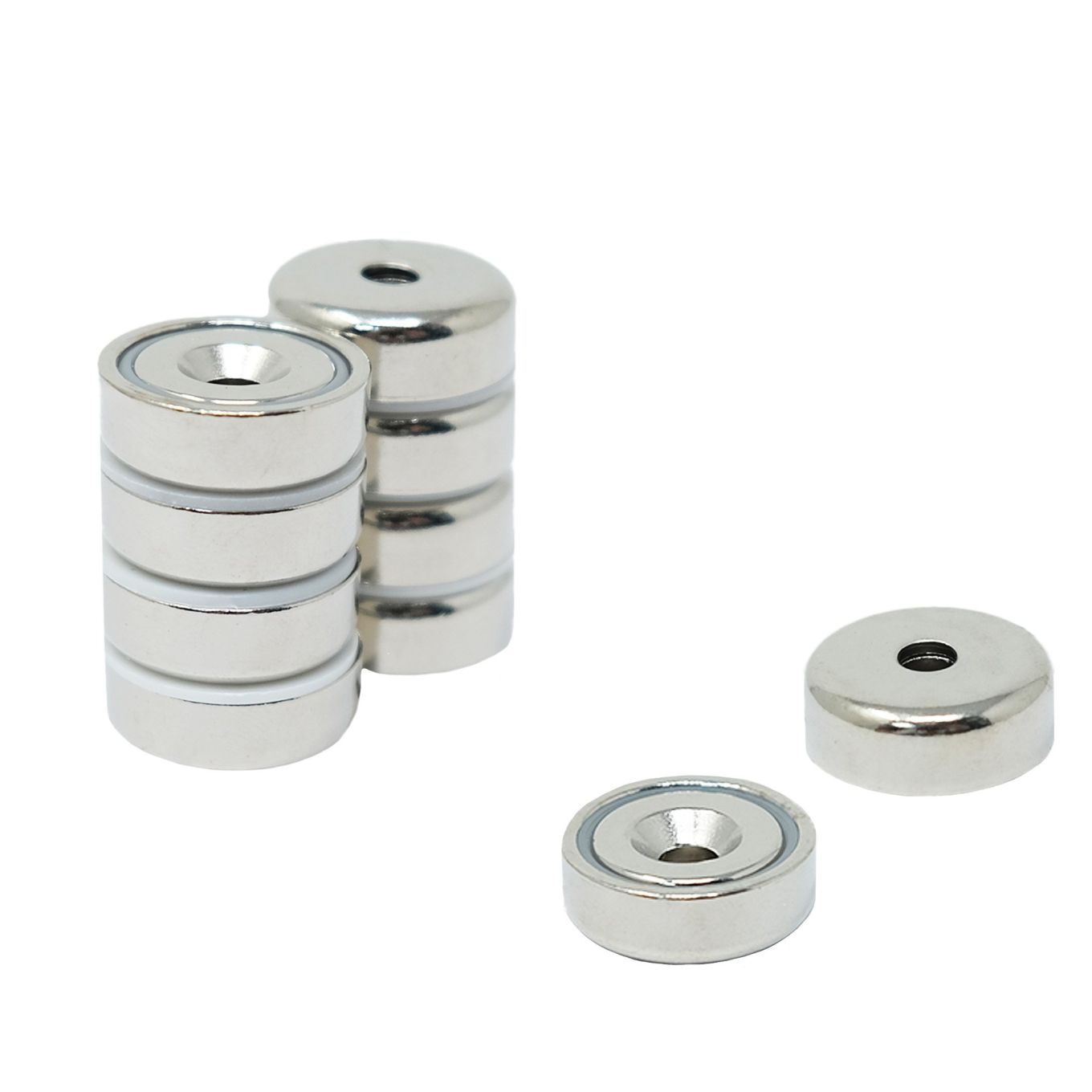 20mm dia x 7mm thick x 4mm c/sink N42 Neodymium Pot Magnet - 13.2kg Pull