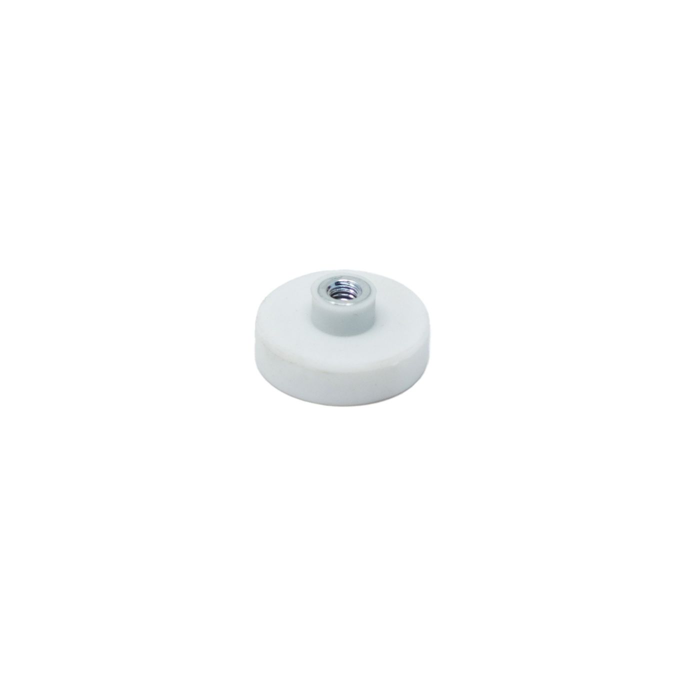 22mm dia x 6mm high Rubber Coated POS Magnet c/w M4 Boss Thread - 5kg Pull