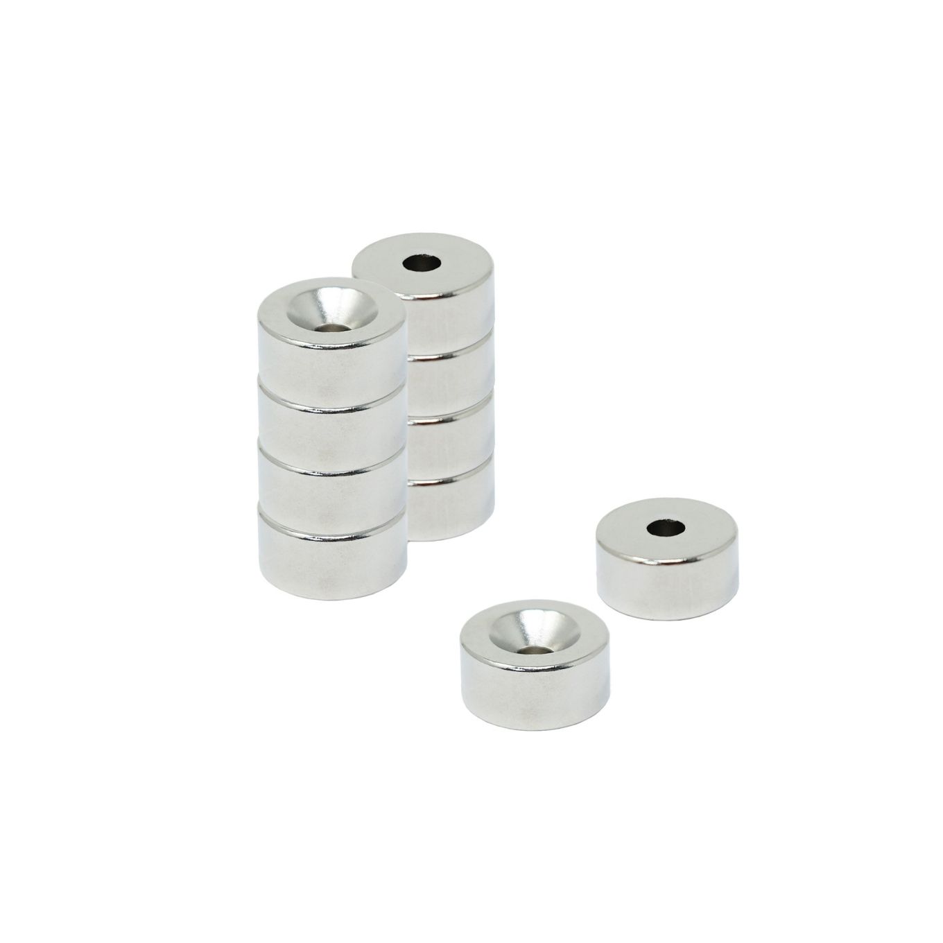 10mm dia x 5mm thick x 3.2mm c/sink Neodymium Magnet - 2kg Pull