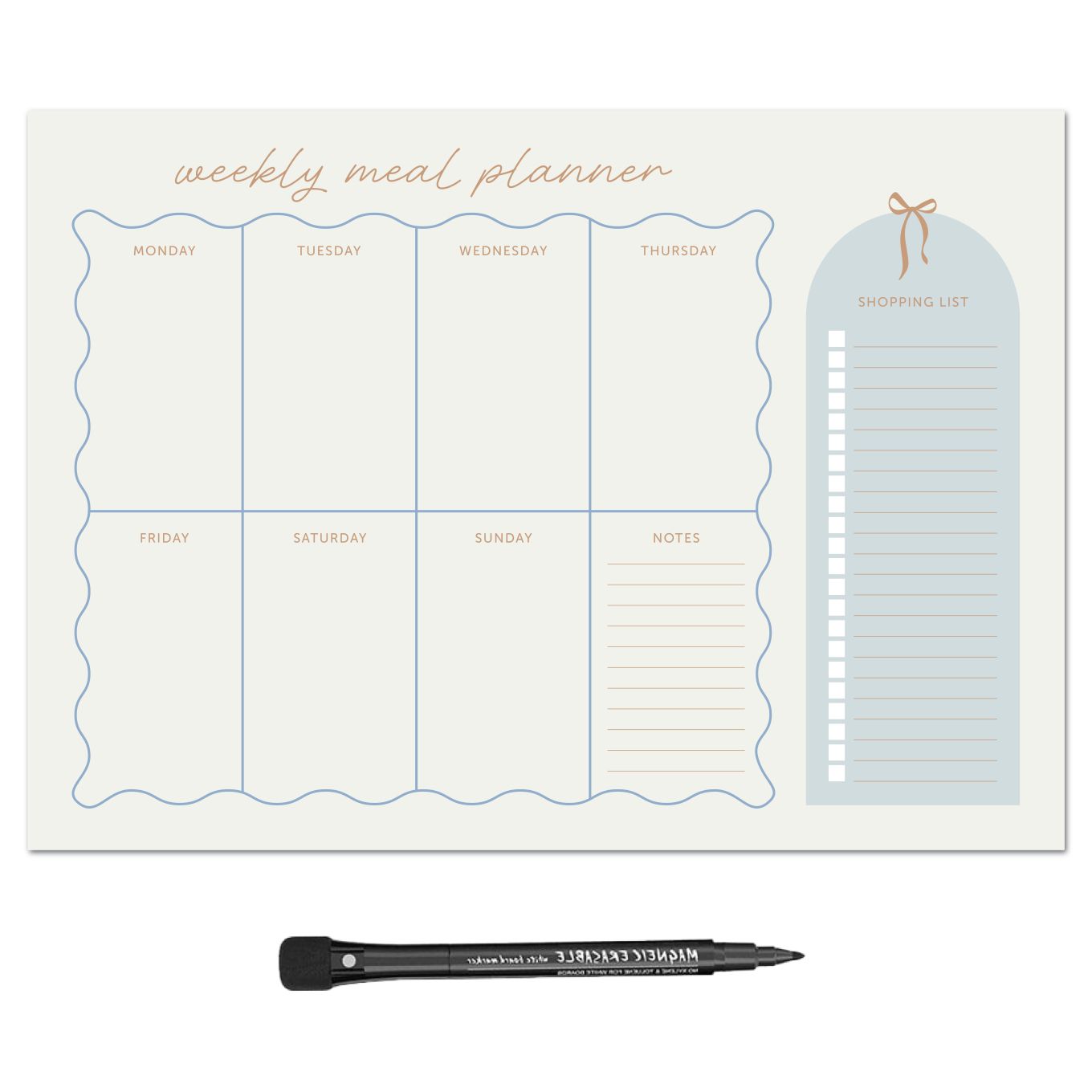 MagFlex® A4 Chic Weekly Meal Planner Fridge Magnet - Flexible Magnetic Sheet