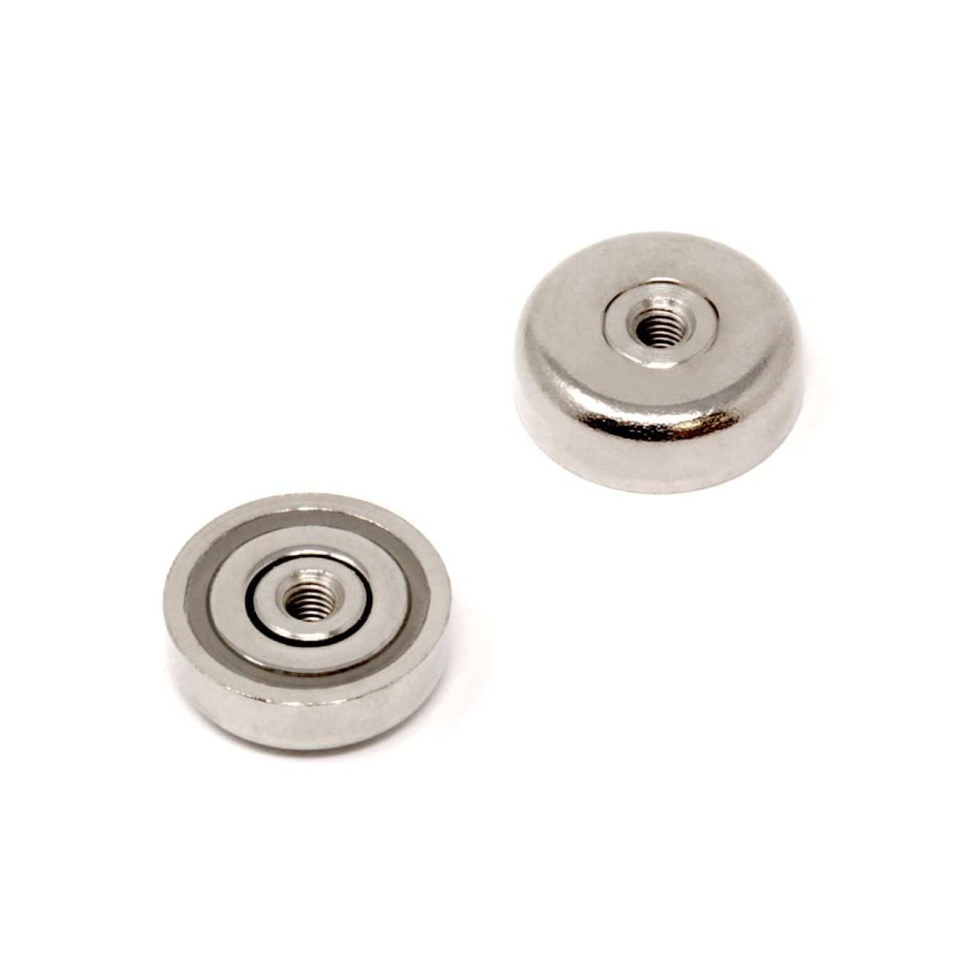 25mm dia x 8mm thick N42 Neodymium Pot Magnet with M5 Internal Thread - 10.5kg Pull