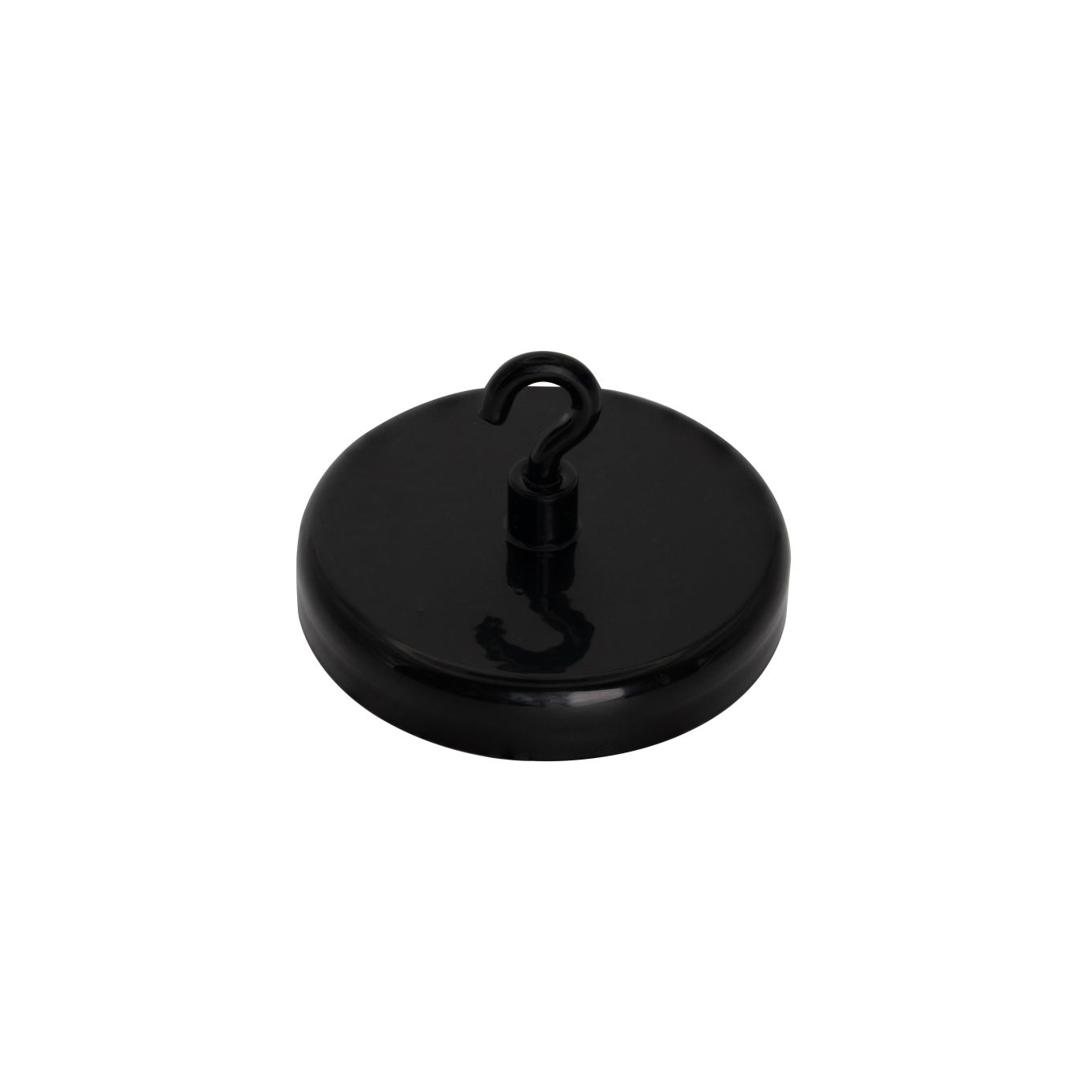57mm dia Ferrite White or Black Painted Clamping Magnet with M4 Hook - 25kg Pull