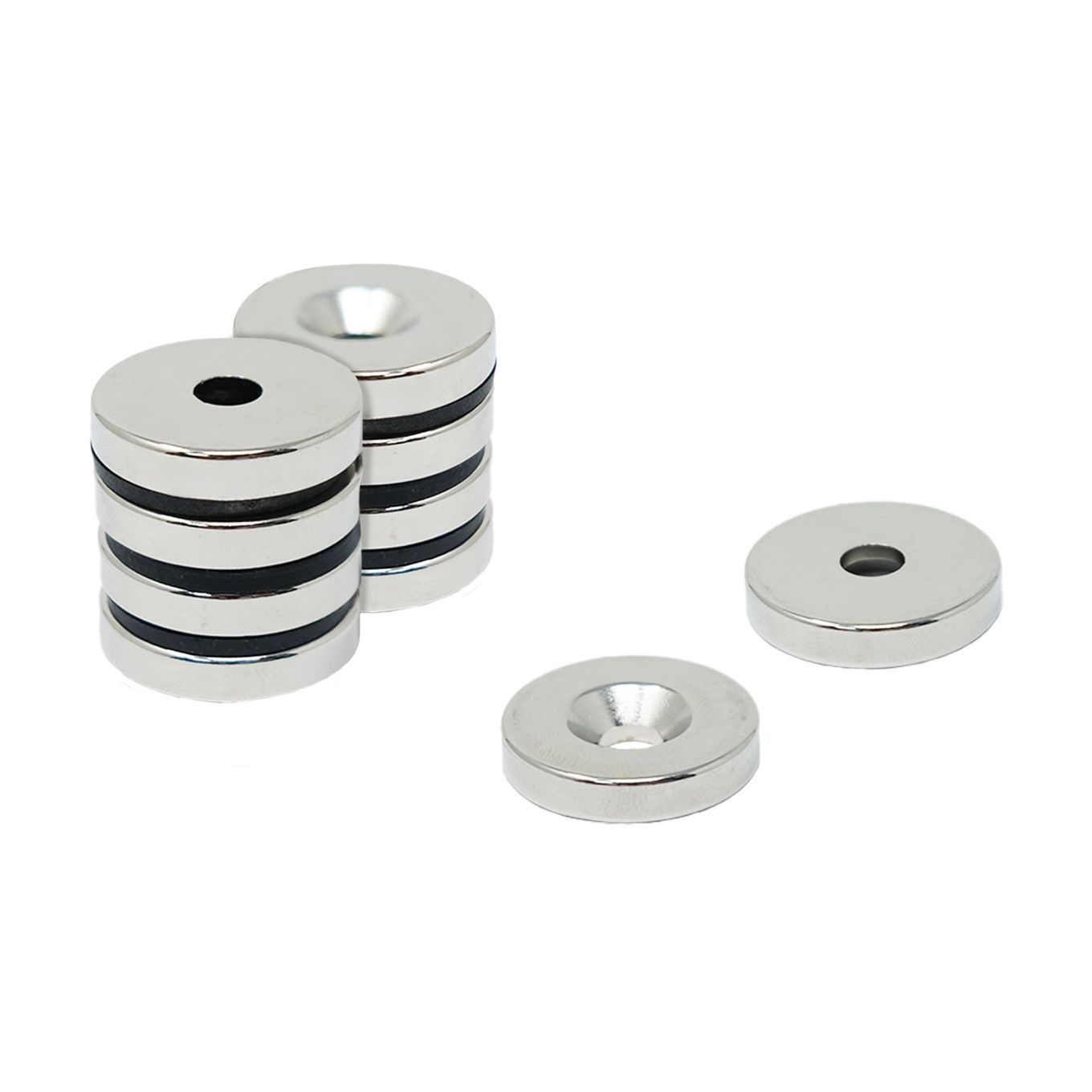 25mm dia x 5mm thick x 6mm c/sink Neodymium Magnet - 11.2kg Pull