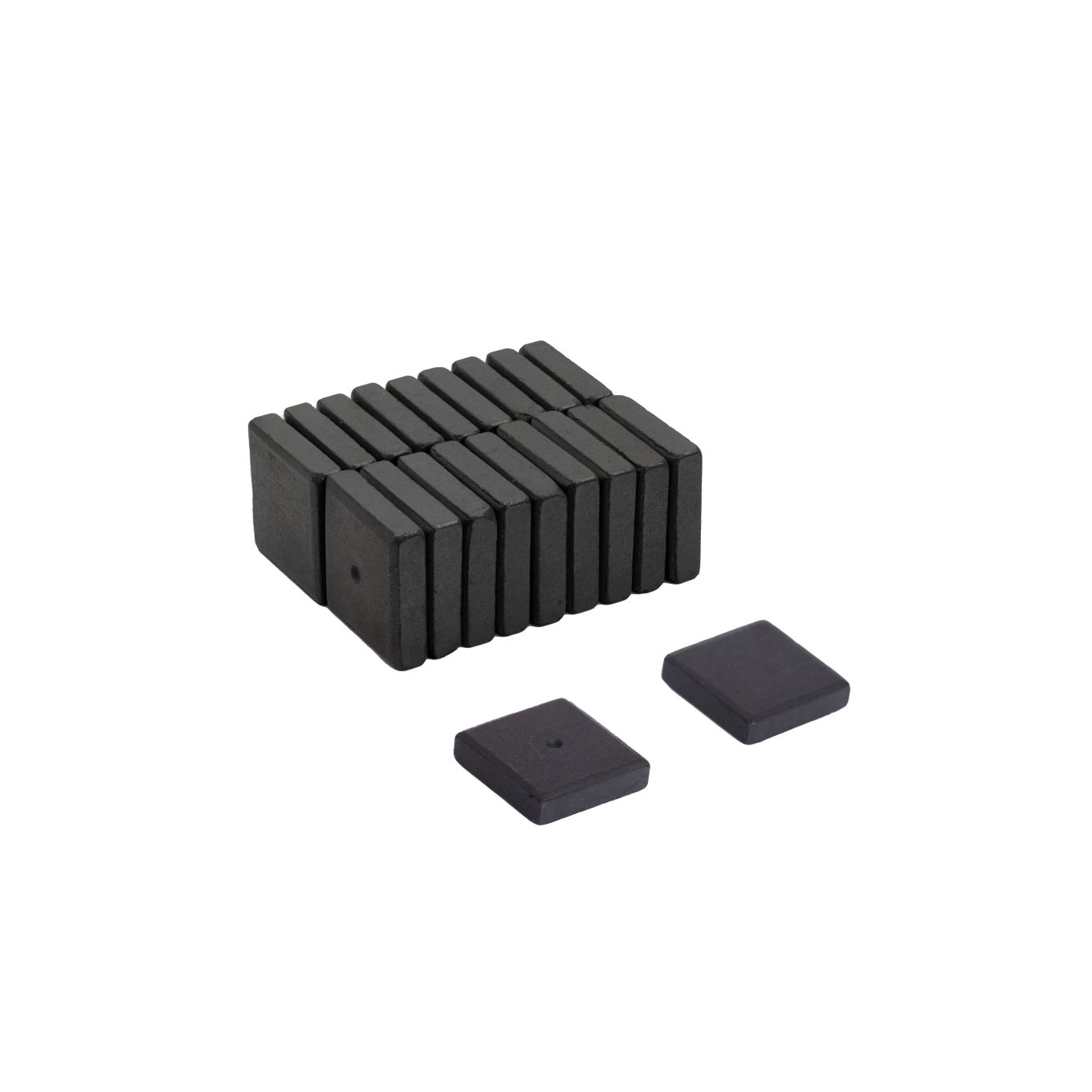 19 x 19 x 5mm thick Y10 Ferrite Magnets - 0.43kg Pull
