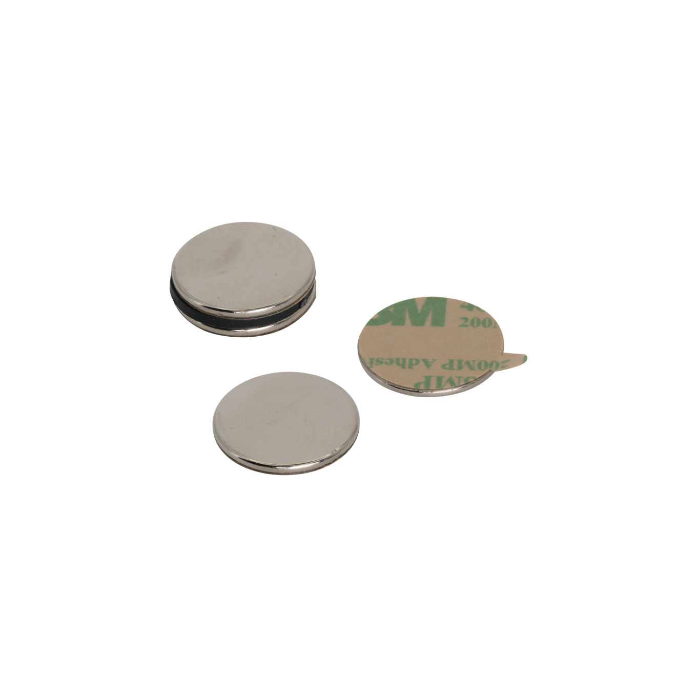 Adhesive 20mm dia x 1.5mm N42 Neodymium Magnet - 2kg Pull
