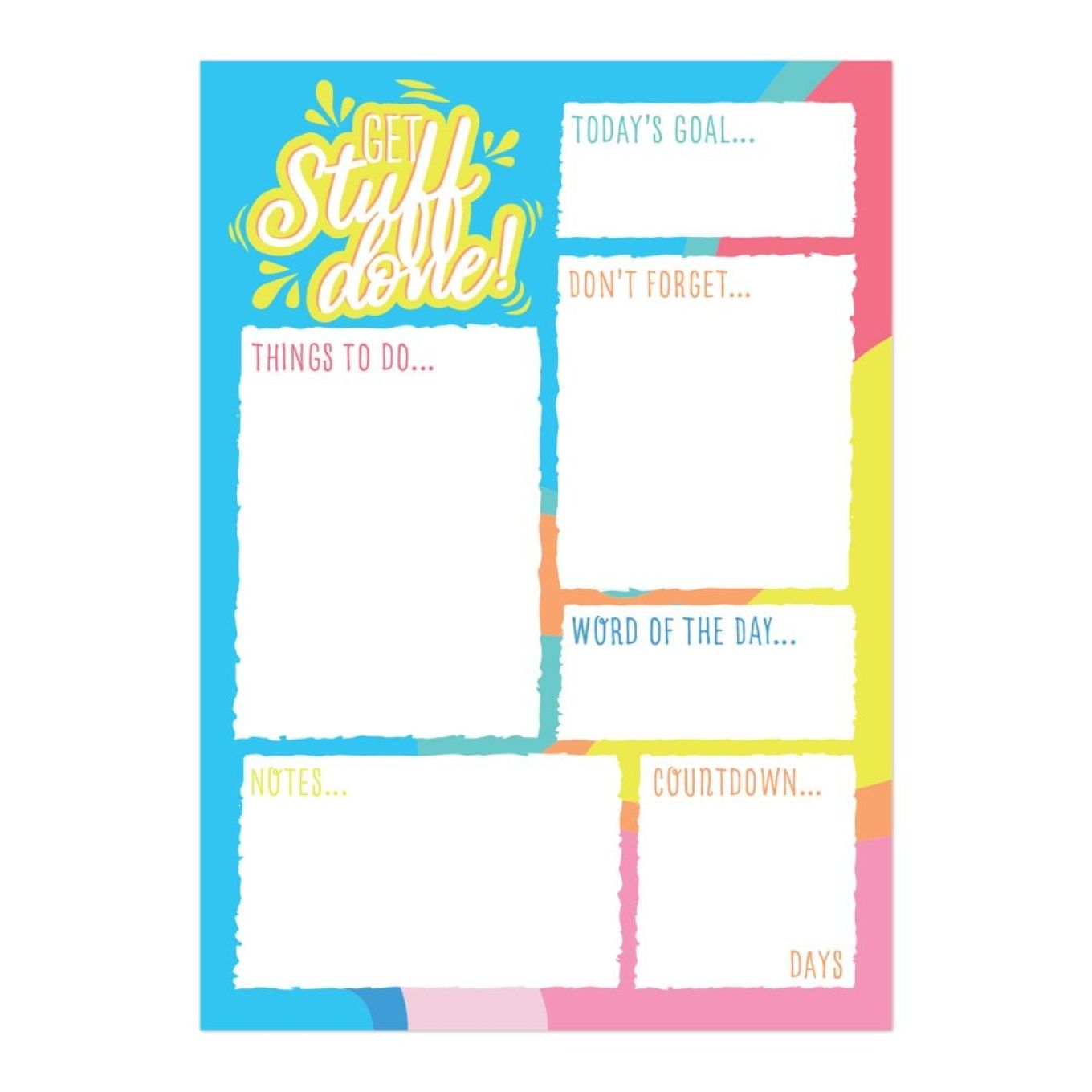 MagFlex® A4 Get Stuff Done! To Do List Fridge Magnet - Flexible Magnetic Sheet
