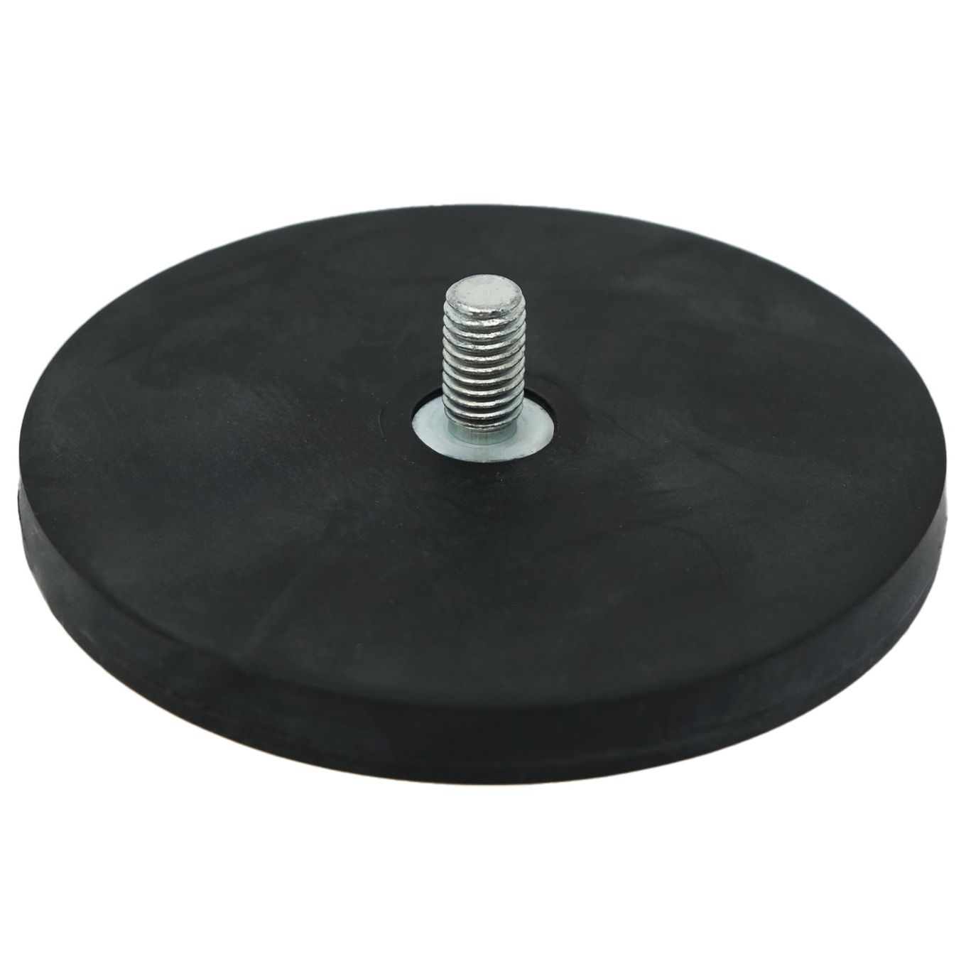 88mm dia x 8mm thick Rubber Coated POS Magnet c/w M8 x 15mm External Thread