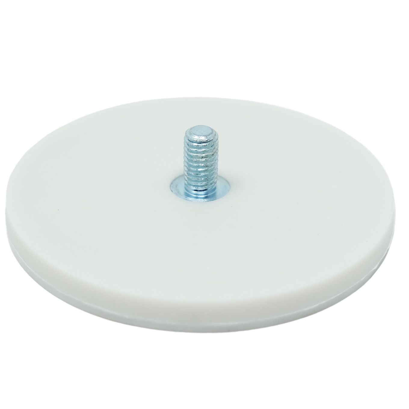 88mm dia x 8mm thick Rubber Coated POS Magnet c/w M8 x 15mm External Thread