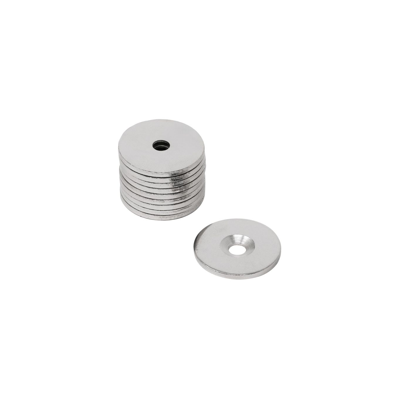 25mm dia x 2mm thick x 5.1mm c/sink Steel Disc