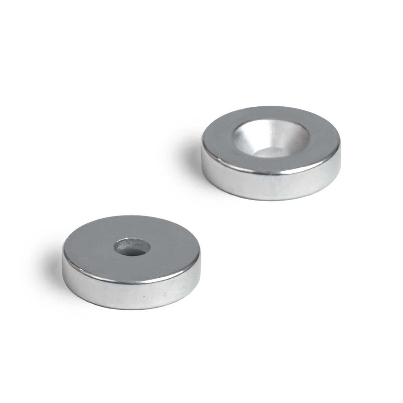 20mm dia x 5mm thick x 5.2mm c/s Zinc Plated N42 Neodymium Magnet - 8.3kg Pull