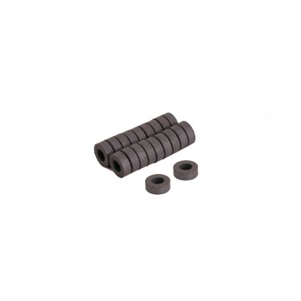 8mm O.D. x 4mm I.D. x 3mm thick Y10 Ferrite Magnets - 0.048kg Pull