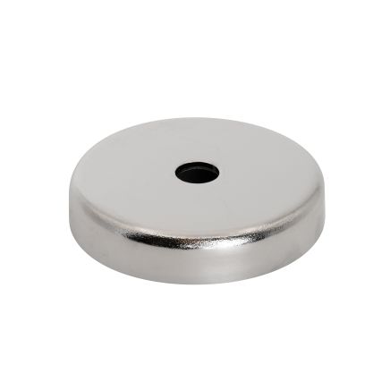 50mm dia x 10mm thick x 8.5mm hole Ferrite Pot Magnet  - 15.8kg Pull