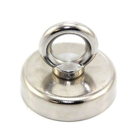 60mm dia N42 Neodymium Clamping Magnet with M8 Eyebolt - 139kg Pull